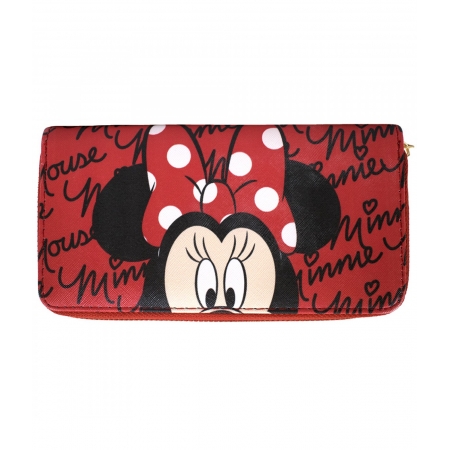 Carteira Rosto Minnie Vermelha - Disney ampliada