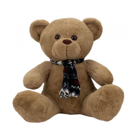 Urso Marrom Sentado Cachecol 77cm - PelÃºcia ampliada