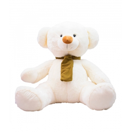 Urso Branco Sentado Cachecol 60cm - PelÃºcia ampliada