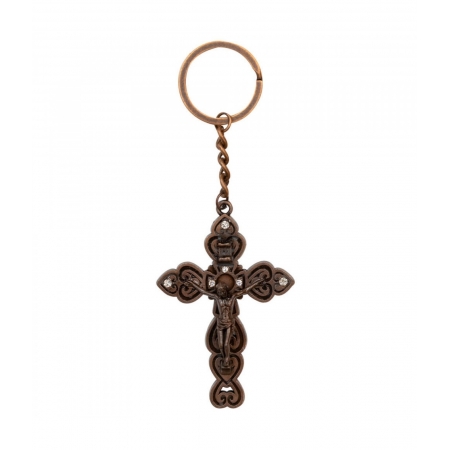 Chaveiro Crucifixo Bronzeado 13cm ampliada