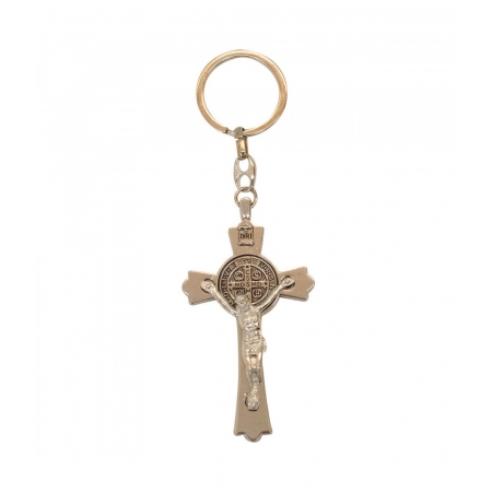 Chaveiro Crucifixo Prateado 13cm ampliada