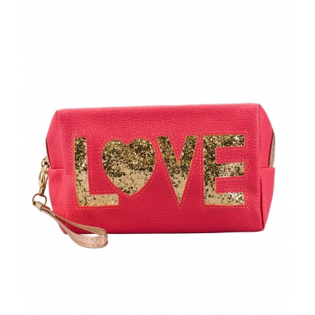 Necessaire Retangular Vermelho Love 12x7.5x20cm ampliada