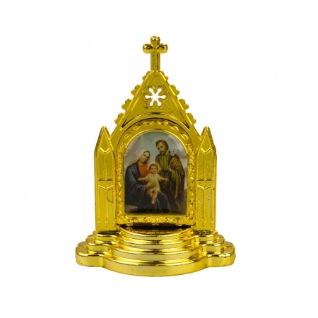 Altar Dourado Sagrada FamÃ­lia Uso Carro 6.5cm ampliada