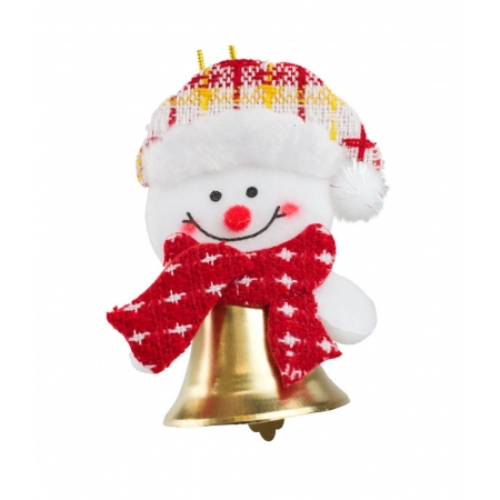 Boneco Neve Sino Dourado 11cm - Enfeite Natalino ampliada