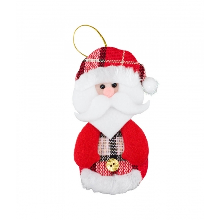 Papai Noel BotÃ£o Dourado Pendurar 14cm - Enfeite Natalino ampliada