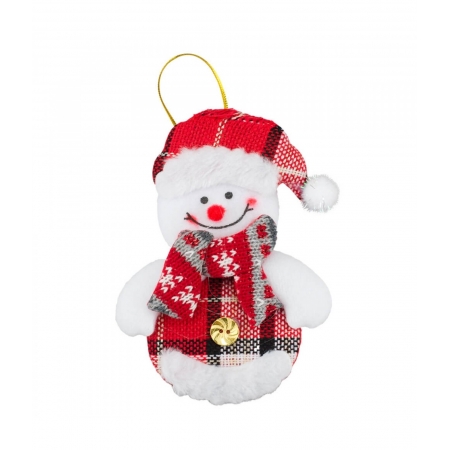 Boneco Neve BotÃ£o Dourado Pendurar 13cm - Enfeite Natalino ampliada