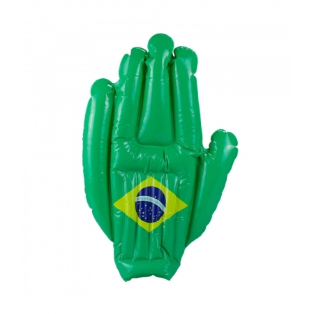 MÃ£o InflÃ¡vel Verde Torcedor Brasil 48x36cm ampliada