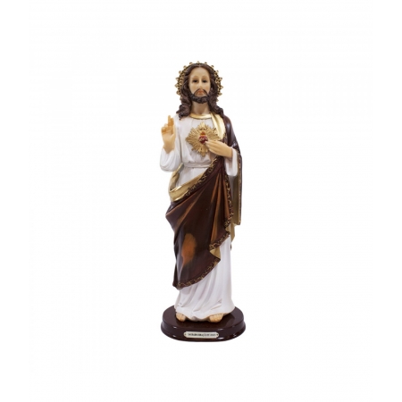 Sagrado CoraÃ§Ã£o De Jesus 31cm - Enfeite Resina ampliada