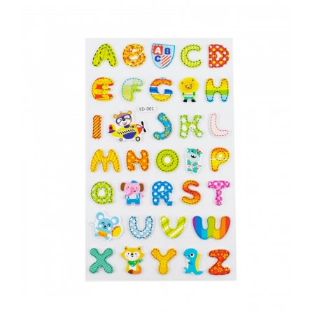 Cartela Adesivos Letras Alfabetos Customizados Modelo C ampliada