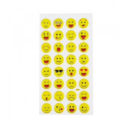 Cartela Adesivos Emojis Modelo C ampliada