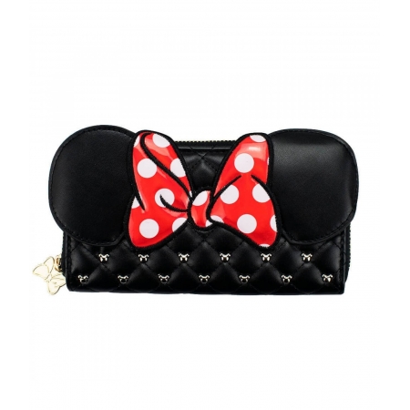 Carteira Retangular Orelhas LaÃ§o Minnie 11x20cm - Disney ampliada