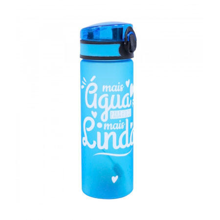 Garrafa Azul Beba Mais Água 600ml ampliada