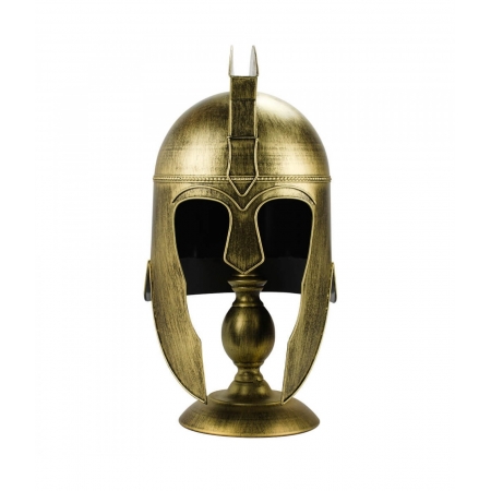 Enfeite Capacete Soldado Grego Dourado 43x26x21cm ampliada