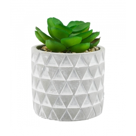 Vaso Cinza Cimento Planta Artificial Modelo B 8x6x6cm ampliada