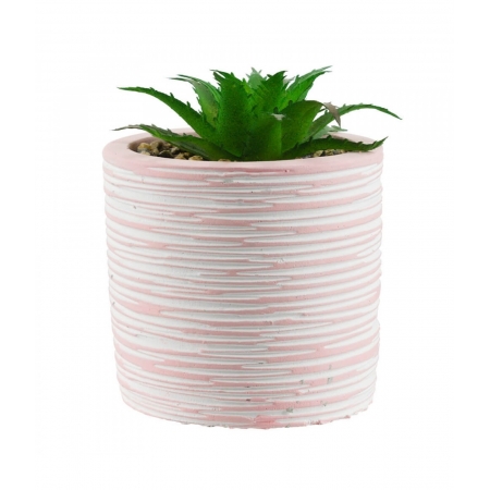 Vaso Cimento Rosa Planta Artificial 9x7x7cm ampliada