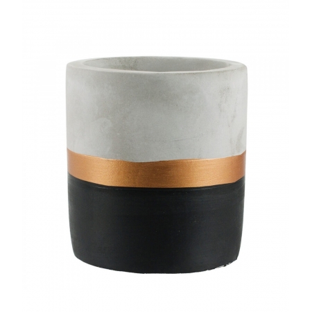 Vaso Cimento Base Preto 9x8x8cm ampliada