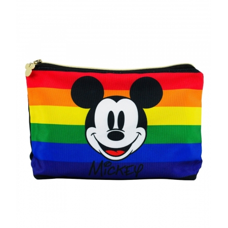 Necessaire Preta Mickey Arco-Ãris 19x7x23cm - Disney ampliada