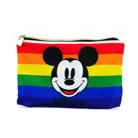 Necessaire Branca Mickey Arco-Ãris 19x7x23cm - Disney ampliada