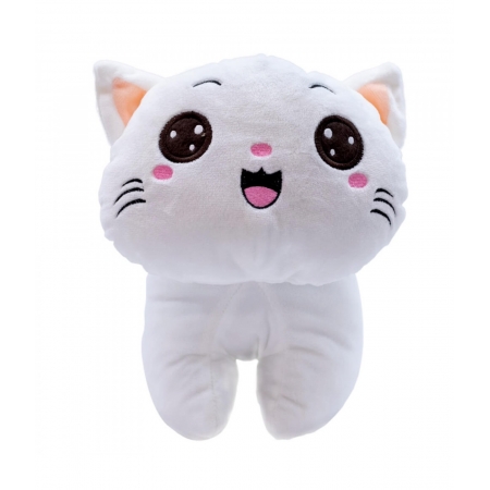 Gato Branco Olhos Abertos 21cm - PelÃºcia ampliada