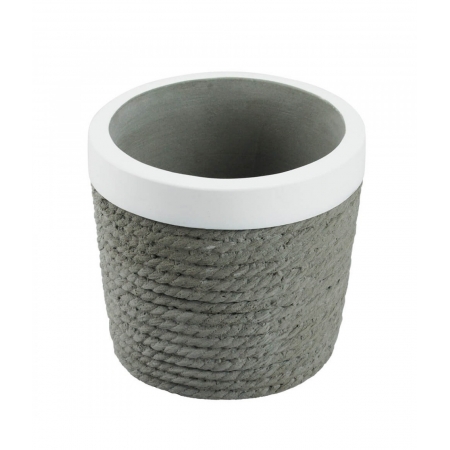 Vaso Cimento Cordas Cinza 10x11x11cm ampliada