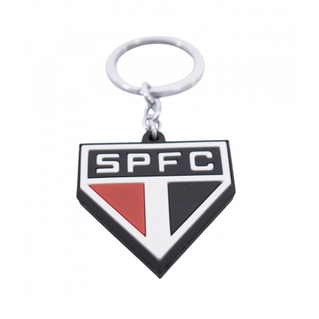 Chaveiro De Borracha Com BrasÃ£o De Time - Spfc ampliada