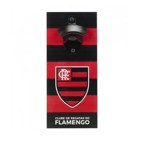 Abridor Garrafas ÃmÃ£ Geladeira 25x11cm - Flamengo ampliada