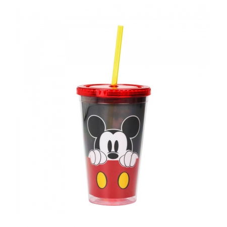    Copo Com Canudo Mickey 450ml - Disney ampliada
