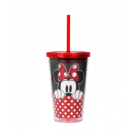 Copo Com Canudo Minnie 450ml - Disney ampliada