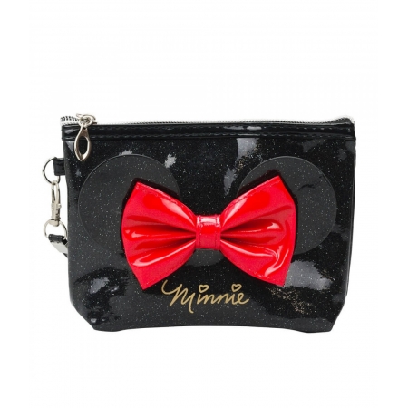 Necessaire Preto LaÃ§o Orelhas Minnie 12x5x17cm - Disney ampliada