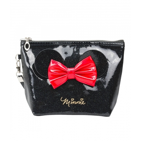 Necessaire Preto LaÃ§o Orelhas Minnie 15x7x22cm - Disney ampliada