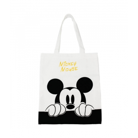 Bolsa Sacola Retangular Mickey Preto Branco 40x33cm - Disney ampliada