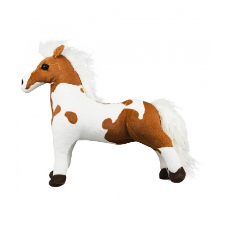 Cavalo Marrom Branco Realista 47cm - PelÃºcia ampliada