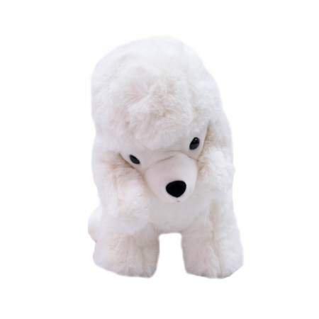 Cachorro Poodle Branco 21cm - PelÃºcia ampliada