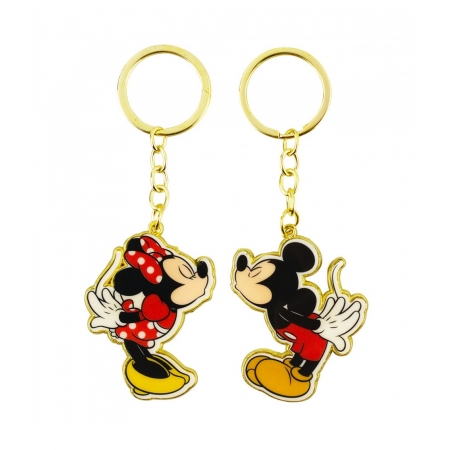 Jogo de 2 Chaveiros Mickey e Minnie Se Beijando ampliada