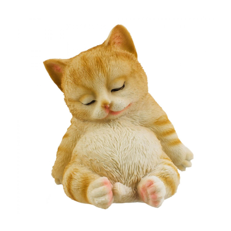 Gato Marrom Dormindo de Resina ampliada