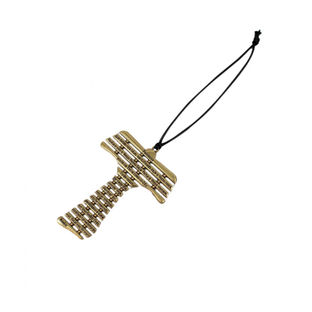 Enfeite Formato T Dourado Pai Nosso ampliada