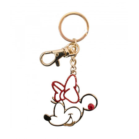 Chaveiro Dourado com Brilho Minnie ampliada