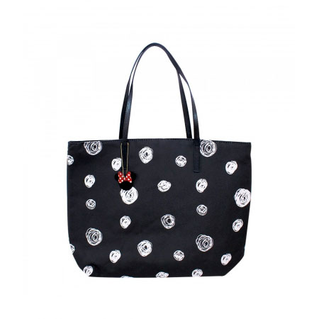 Bolsa Preta Detalhes branco Minnie - Disney ampliada