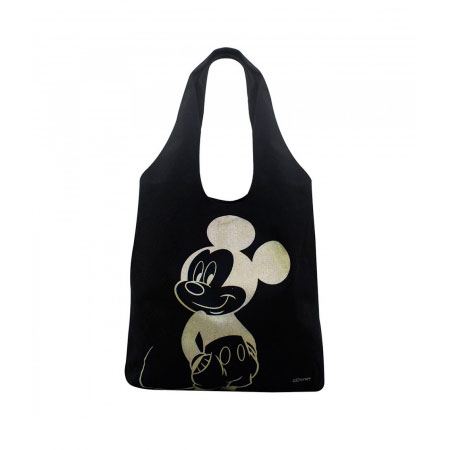 Bolsa Preta com Mickey em Dourado ampliada