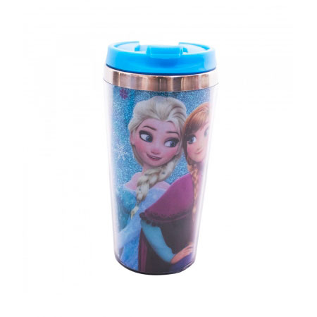 Copo Térmico Anna e Elsa Frozen  azul 450ml Disney ampliada