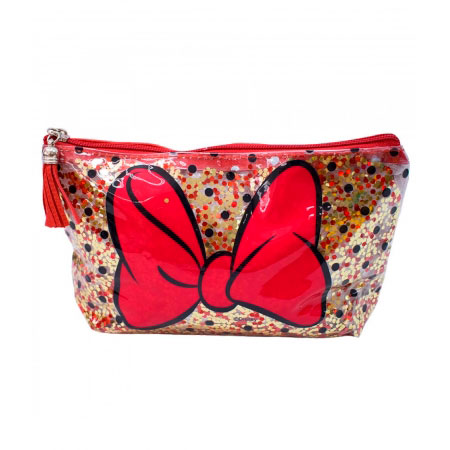 Necessaire Glitter Vermelho laï¿½o da Minnie Disney ampliada