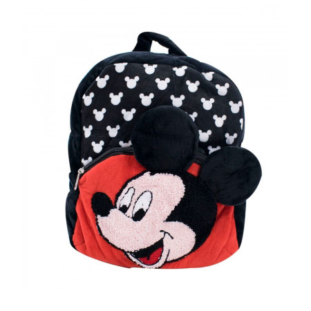 Mochila de Pelúcia Mickey preta Disney ampliada