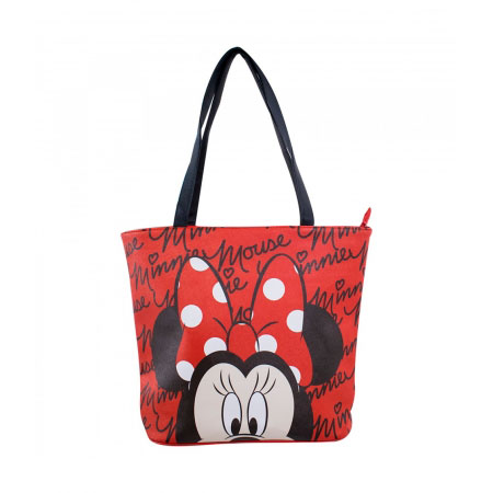 Bolsa Vermelha com Assinatura Minnie ampliada