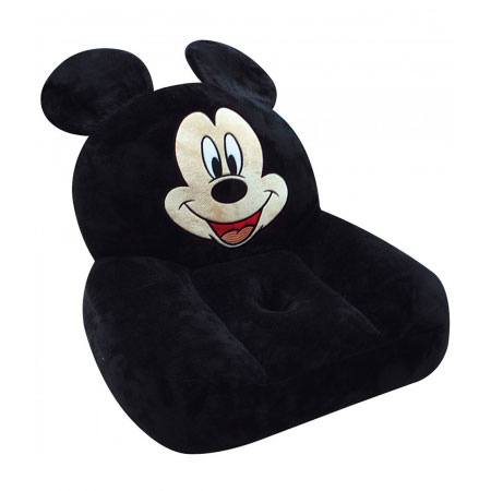 Puff de Fibra Preto Mickey Disney ampliada