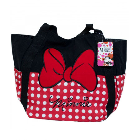 Bolsa de Algodï¿½o com Laï¿½o Vermelho da Minnie Disney ampliada