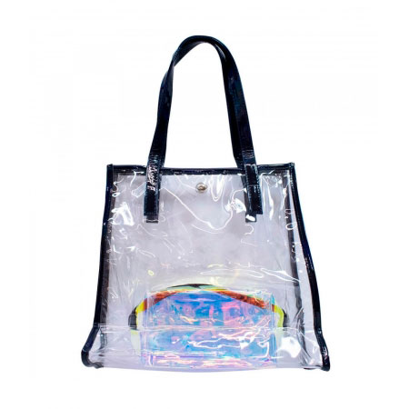 Bolsa Transparente Preta. ampliada