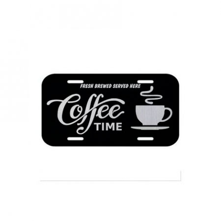 Placa Carro Alumínio Coffee Time ampliada