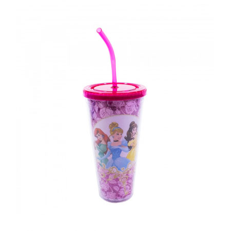  Copo Com Cubos De Gelo Princesas Rosas 600ml ampliada