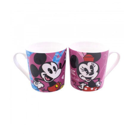 Jogo Com 2 Canecas Mickey & Minnie Cartoon 250ml  ampliada