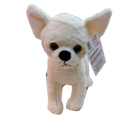 Cachorro Branco de pelucia 28CM ampliada